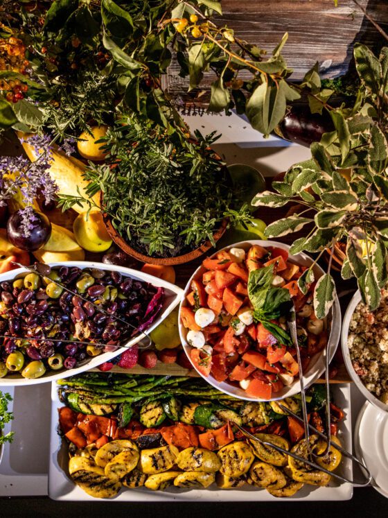 Colorful vegetable table