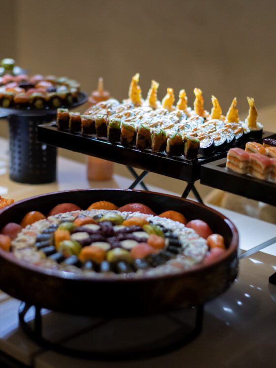 Fresh sushi display