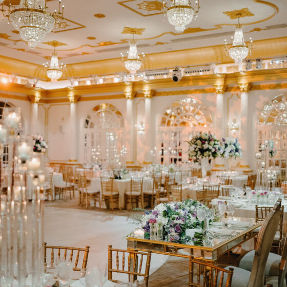 Romantic wedding reception decor.