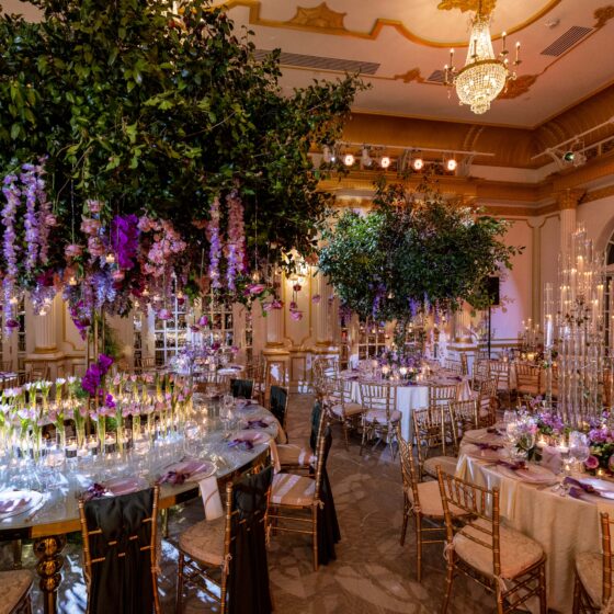 Elegant and romantic wedding reception decor.